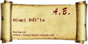 Alapi Béla névjegykártya